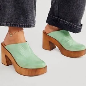 Free people green suki clogs